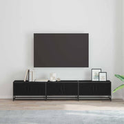 Tv-meubel 210x35x41 cm zwart eiken