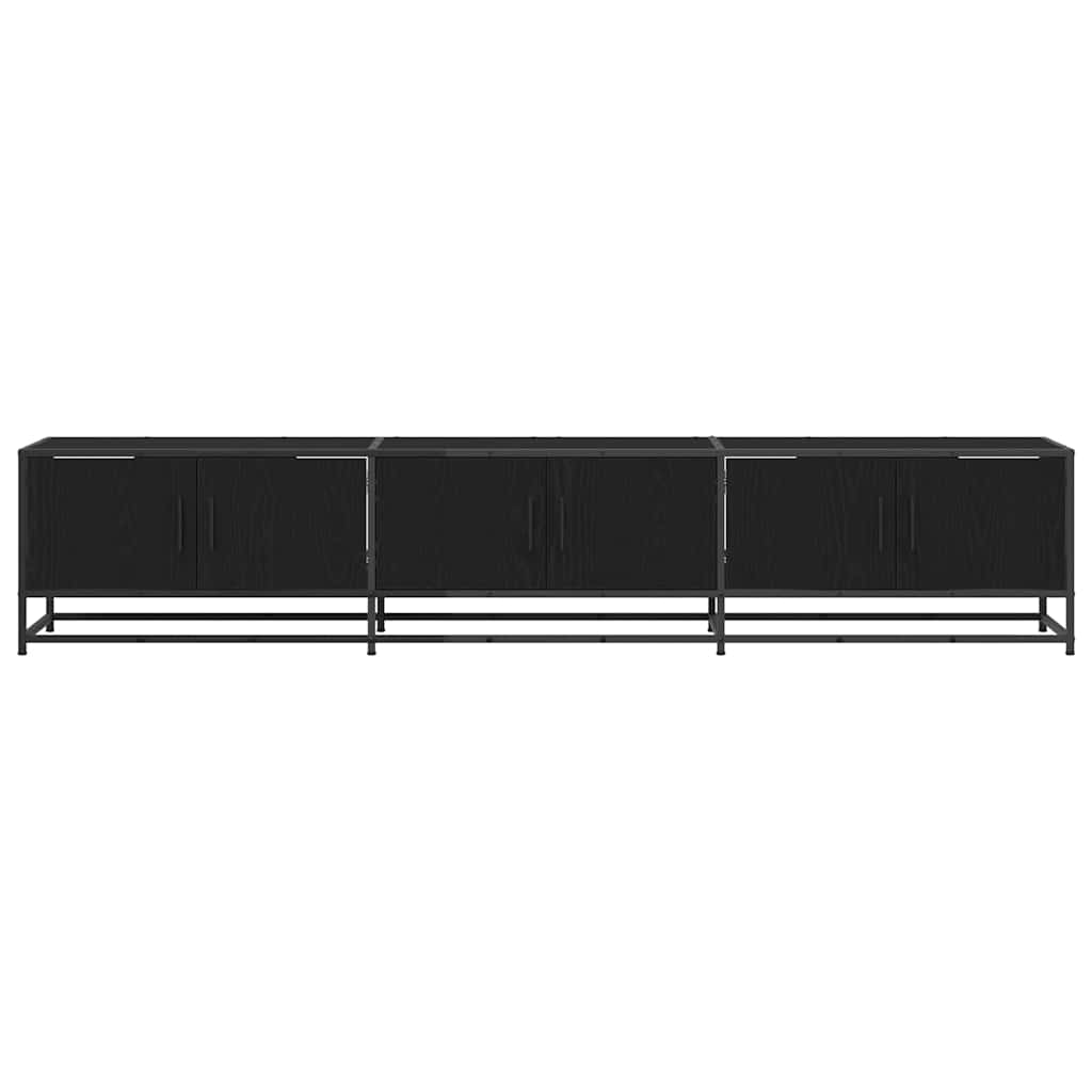 TV-kast Zwart eiken 210 x 35 x 41 cm Bewerkt hout