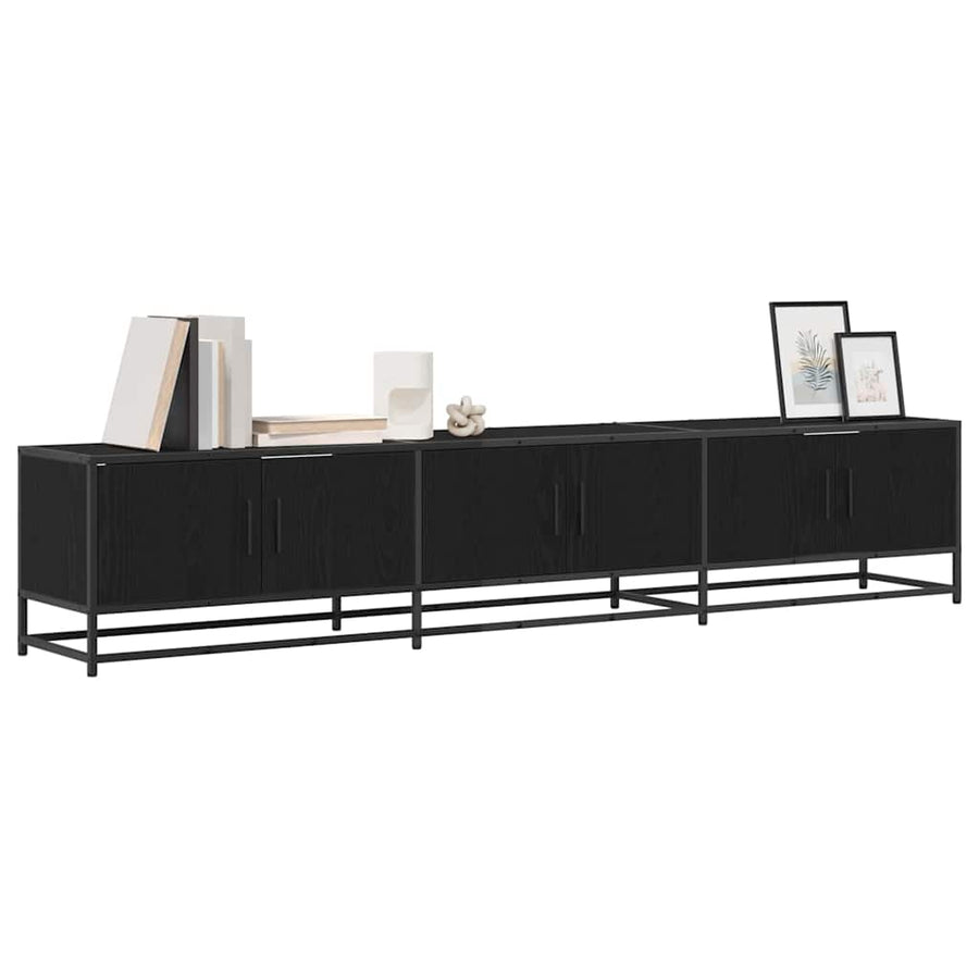 TV-kast Zwart eiken 210 x 35 x 41 cm Bewerkt hout