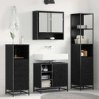 Bathroom furniture set with drawer 3 pcs Black Oak Engineered wood