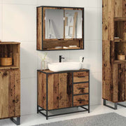 Badkamermeubelset bewerkt hout oud hout 65x33x60 cm