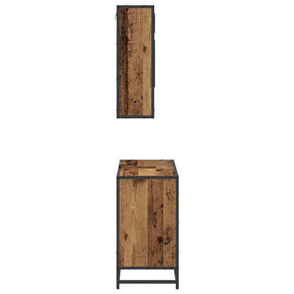 Badkamermeubelset met lade 2 pcs Oud Hout Bewerkt hout