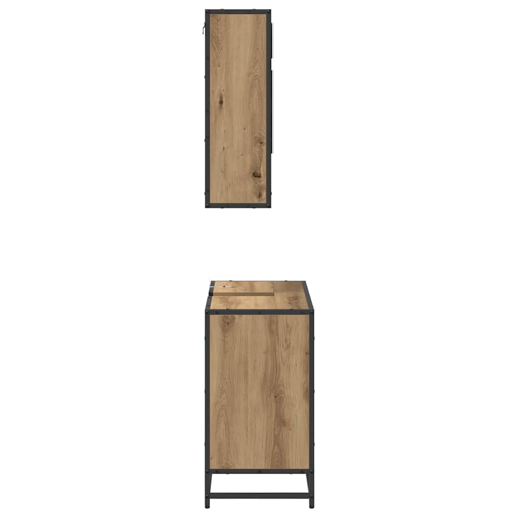 Badkamermeubelset met lade 2 pcs Artisan Eiken Bewerkt hout