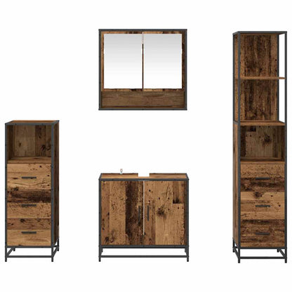 Badkamermeubelset 4 pcs Oud hout 65 x 33 x 60 cm Bewerkt hout