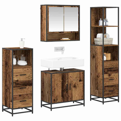 Badkamermeubelset 4 pcs Oud hout 65 x 33 x 60 cm Bewerkt hout