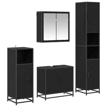 Badkamermeubelset met opslag 4 pcs Zwart eiken 65 x 33 x 60 cm