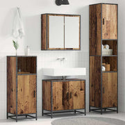 Badkamermeubelset 3-delig bewerkt hout oud hout 65x33x60 cm