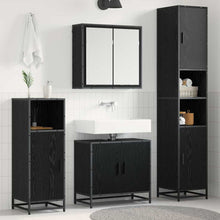 Badkamermeubelset met opslag 3 pcs Zwart eiken 65 x 33 x 60 cm