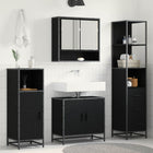 Bathroom furniture set with drawer 3 pcs Black Oak Engineered wood