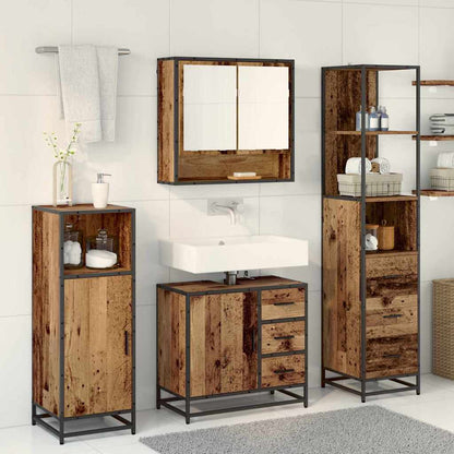 Badkamermeubelset met lade 3 pcs Oud Hout Bewerkt hout