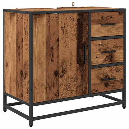 Badkamermeubelset met lade 3 pcs Oud Hout Bewerkt hout