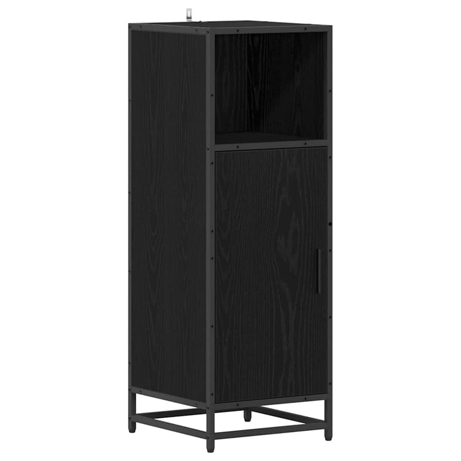 Badkamermeubelset met plank 2 pcs Zwart Eiken Bewerkt hout