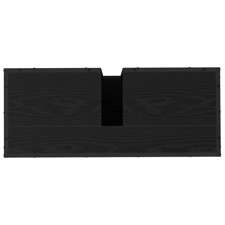 Badkamermeubelset met plank 4 pcs Zwart Eiken Bewerkt hout