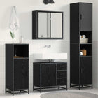 Bathroom furniture set with drawer 3 pcs Black Oak Engineered wood