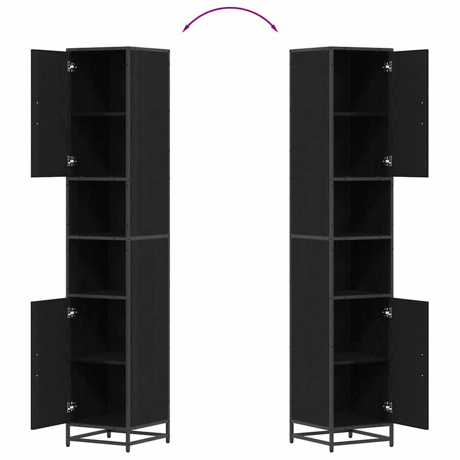 Badkamermeubelset met lade 3 pcs Zwart eiken 65 x 33 x 60 cm