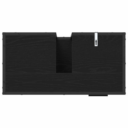 Badkamermeubelset met lade 3 pcs Zwart eiken 65 x 33 x 60 cm