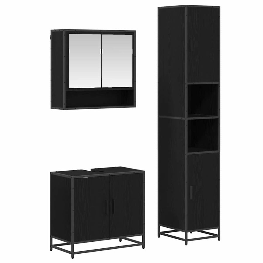 Badkamermeubelset met plank 3 pcs Artisan Eiken Bewerkt hout