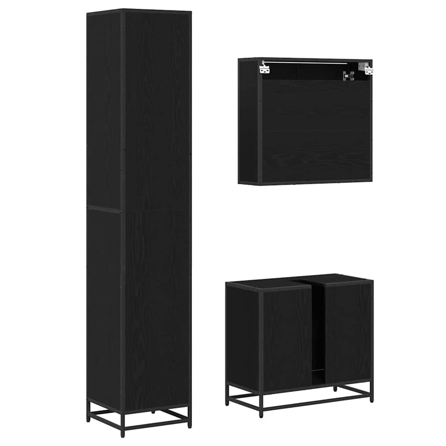 Badkamermeubelset met plank 3 pcs Artisan Eiken Bewerkt hout