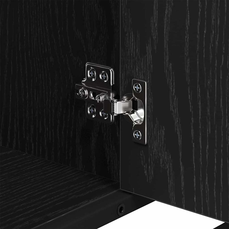 Badkamermeubelset met opslag 3 pcs Zwart eiken 90 x 33 x 60 cm