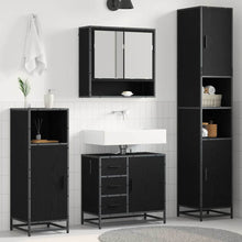 Badkamermeubelset met opslag 3 pcs Zwart eiken 90 x 33 x 60 cm