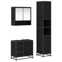 Badkamermeubelset met opslag 3 pcs Zwart eiken 90 x 33 x 60 cm