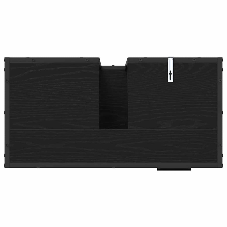 Badkamermeubelset met opslag 3 pcs Zwart eiken 90 x 33 x 60 cm