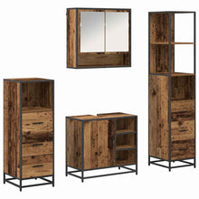 Badkamermeubelset met lade 4 pcs Oud Hout Bewerkt hout