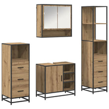 Badkamermeubelset met lade 4 pcs Artisan Eiken Bewerkt hout