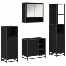 Badkamermeubelset met lade 4 pcs Zwart eiken 65 x 33 x 60 cm