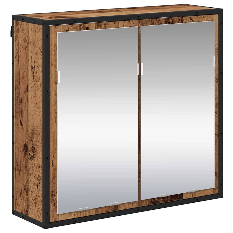 Badkamermeubelset 3 pcs Oud hout 80 x 33 x 60 cm Bewerkt hout