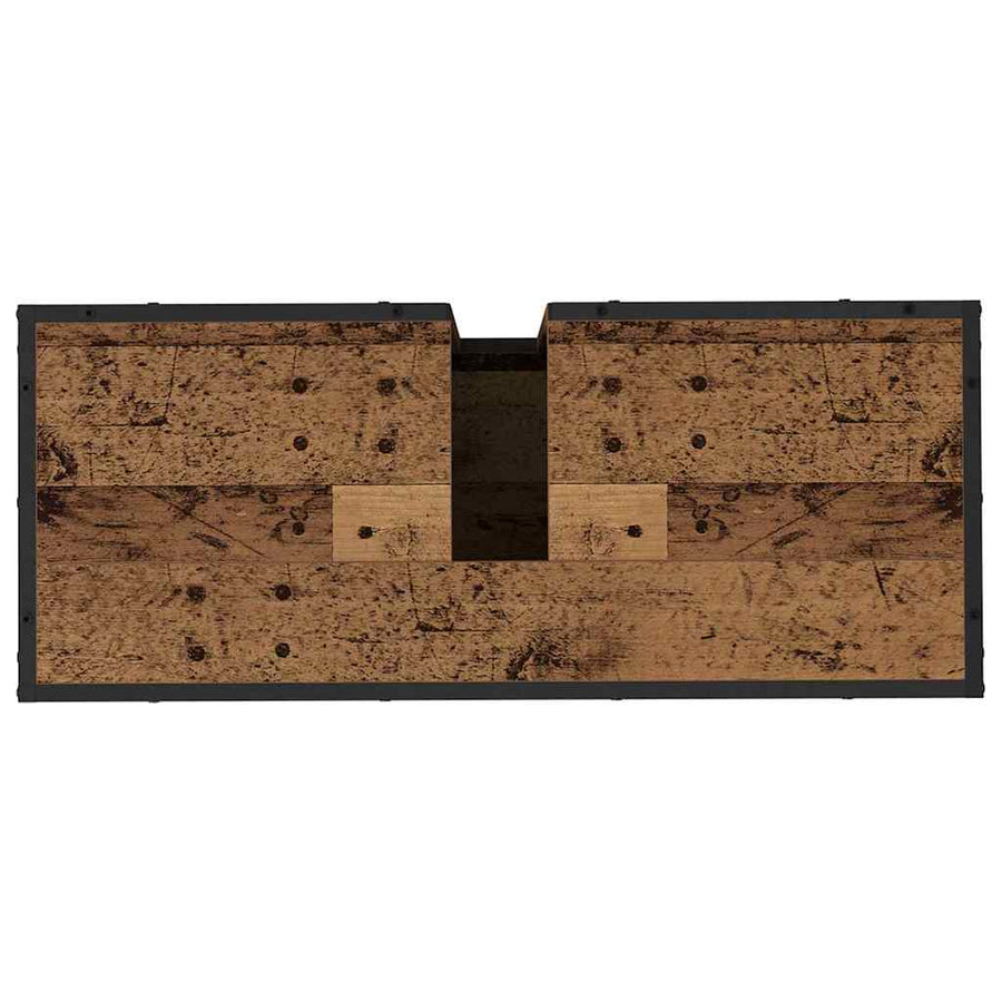 Badkamermeubelset 3 pcs Oud hout 80 x 33 x 60 cm Bewerkt hout