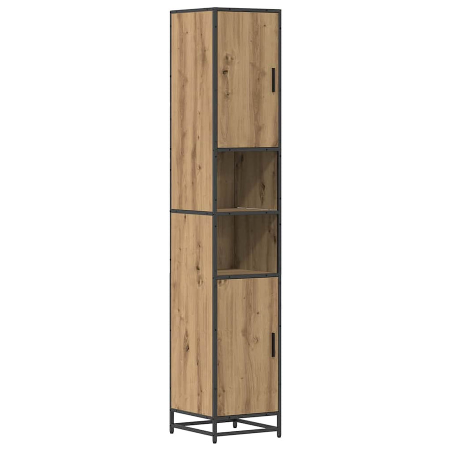 Badkamermeubelset Met Plank 3 Pcs Artisan Eiken Bewerkt Hout artisanaal eikenkleurig
