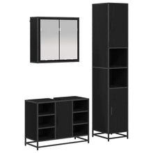 Badkamermeubelset met opslag 3 pcs Zwart eiken 80 x 33 x 60 cm
