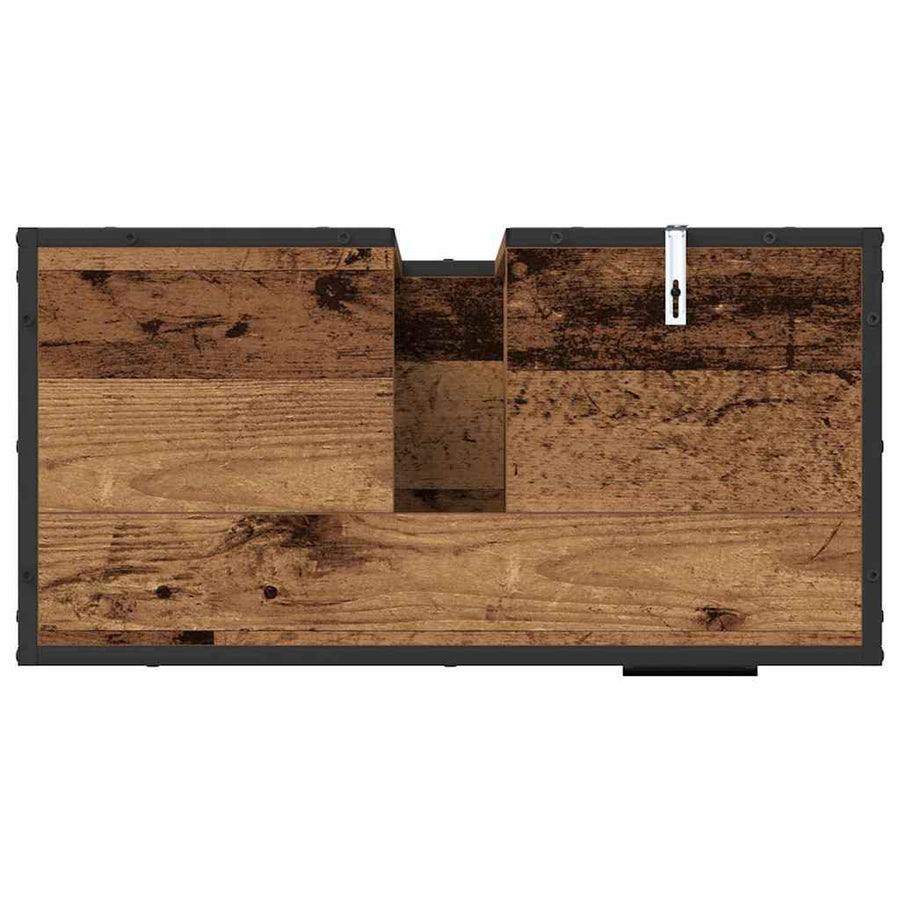 Badkamermeubelset met lade 3 pcs Oud Hout Bewerkt hout