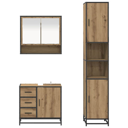 Badkamermeubelset met lade 3 pcs Artisan Eiken Bewerkt hout