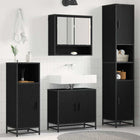 Bathroom furniture set with shelf 3 pcs Black Oak Engineered Wood