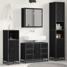 Badkamermeubelset met lade 3 pcs Zwart eiken 80 x 33 x 60 cm
