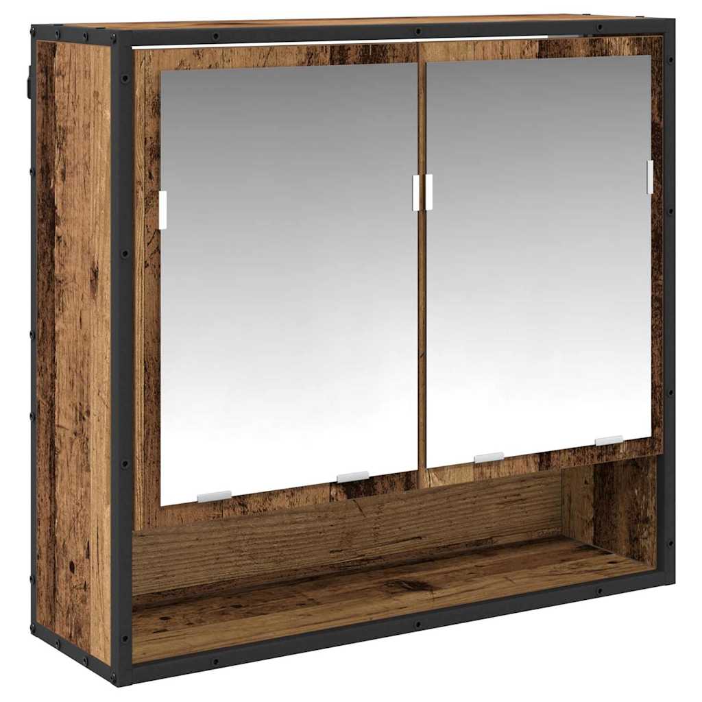 Badkamermeubelset 3 pcs Oud hout 80 x 33 x 60 cm Bewerkt hout