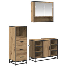 Badkamermeubelset met lade 3 pcs Artisan Eiken Bewerkt hout