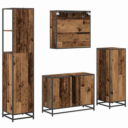 Badkamermeubelset 4 Pcs 80 X 33 X 60 Cm Bewerkt Hout Oud hout