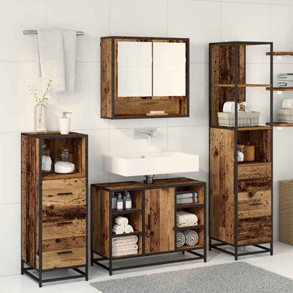 Badkamermeubelset met lade 3 pcs Oud hout 35 x 37,5 x 166 cm