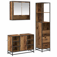 Badkamermeubelset met lade 3 pcs Oud hout 35 x 37,5 x 166 cm