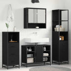 Bathroom furniture set with drawer 3 pcs Black Oak Engineered wood