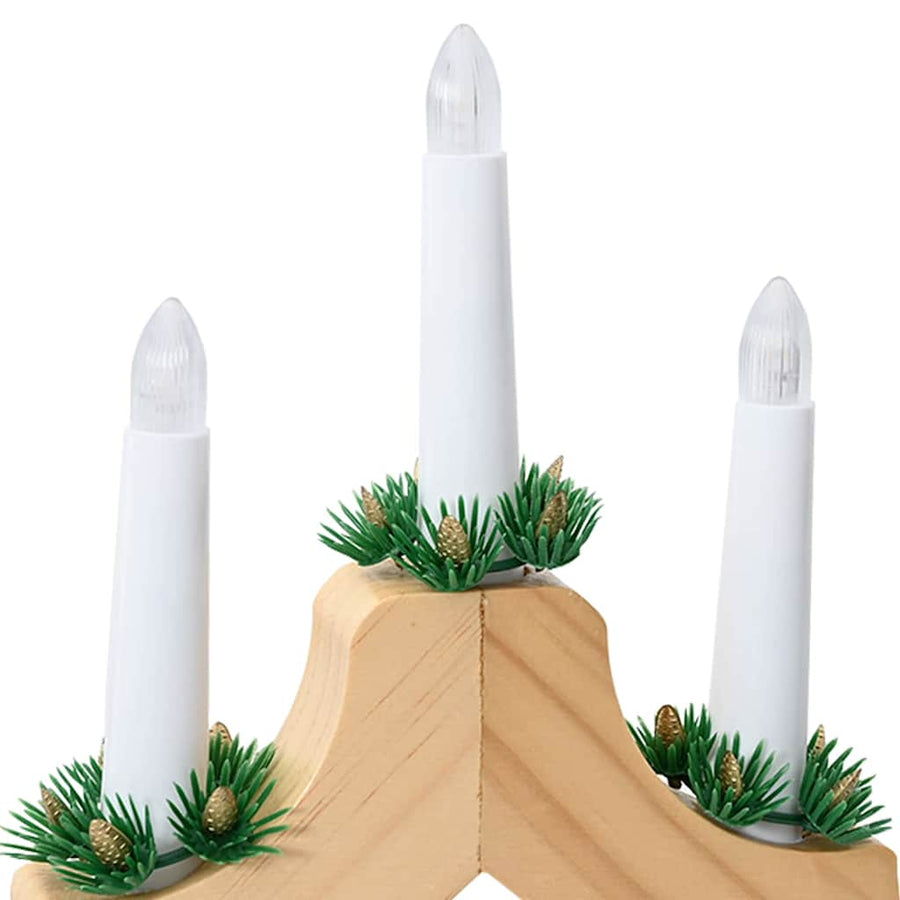 Kerst Kaars Brug Bruin 39.5 x 5 x 29 cm Massief grenenhout