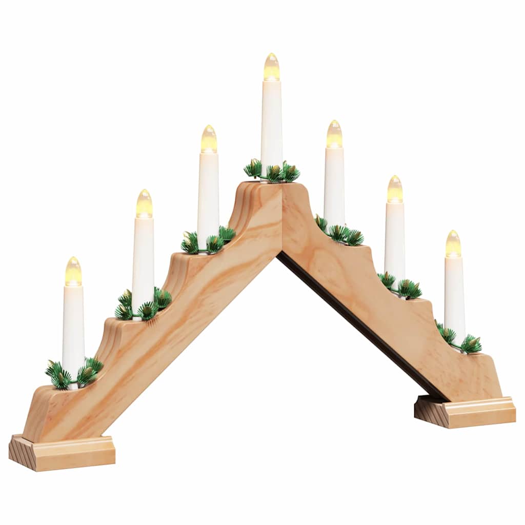 Kerst Kaars Brug Bruin 39.5 x 5 x 29 cm Massief grenenhout