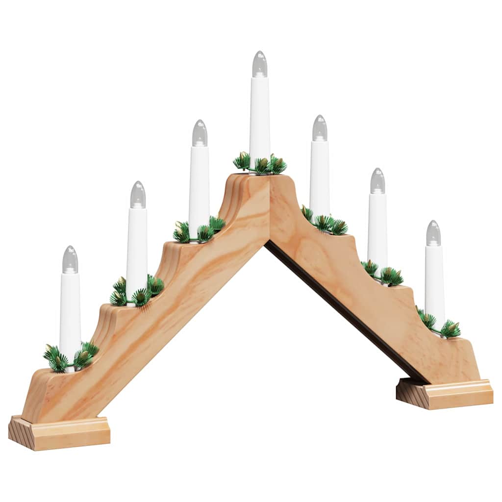 Kerst Kaars Brug Bruin 39.5 x 5 x 29 cm Massief grenenhout