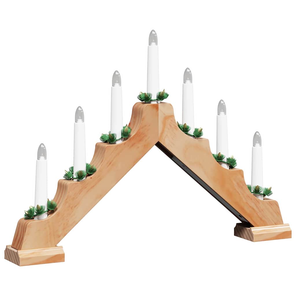 Kerst Kaars Brug Bruin 39.5 x 5 x 29 cm Massief grenenhout