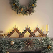 Kerst kaarsbrug 3 st 7 LED warmwit 39.5x5x29 cm grenenhout