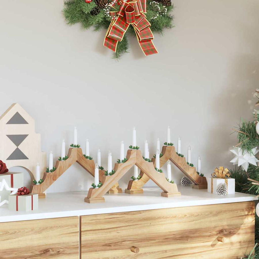 Kerst Kaars Brug 3 st 7 LED's Warmwit 39.5 x 5 x 29 cm