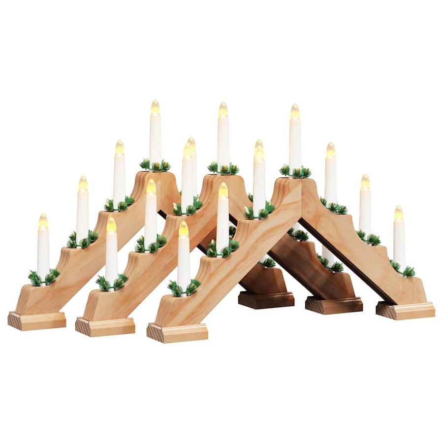 Kerst Kaars Brug 3 st 7 LED's Warmwit 39.5 x 5 x 29 cm